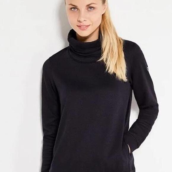 Nike Dri-Fit Black Cowl Neck Long Sleeve Pullover Womens Size Small Athletic Top - Picture 1 of 7